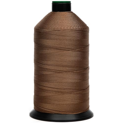 Extra Strong Bonded Nylon Thread #138 Tex135 – 16 OZ, 3000yds, Versatile Stitching Solution for Leather, Upholstery, Canvas Repair and More (Tawny Brown) - color: Tawny Brown, size: #138 Tex135 Tkt20