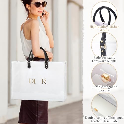 KTNGY Clear TPU Tote Bag DIY Kit - Luxury Paper Bag Purse Making Kit Compatible with Dior Shopping Bags(White-L) - color: White-L