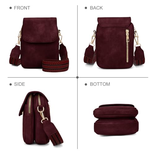 Fashion Small Crossbody Bags for Women Trendy Designer Cell Phone Purses - color: Red
