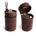 Hide & Drink Genuine Leather Coin Pouch Piggy Bank, Cash Holder Organizer, Coin Purse for Men & Women, Money Saving Box, Men's Change Purses & Pouches, Small Mens Wallet for Coins, Zippered Case Banks - color: Bourbon Brown