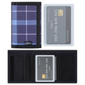 Men’s Nylon Trifold Wallet with 6 Page Wallet Insert, Ultra Thin and Security Wallet with ID Window for Card Cash Holder, Modern Fashion Purse Gifts for Teen Boys Men Women -Block DarkBlue - color: 24017 Block-DarkBlue