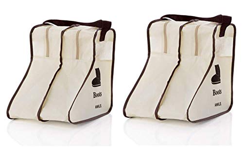 Portable 2 Pack Boots Storage,Short Boots Storage/Protector Bag | Boots Cover(Beige)