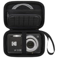 Elonbo Camera Carrying Case for KODAK PIXPRO FZ45/ FZ55 Digital Camera | Compact Camera Case, Hard Bag, with Mesh Pocket Wrist Strap Double Zipper, for Vlogging, Travel Protective Storage, Black - color: Black+Inside Black