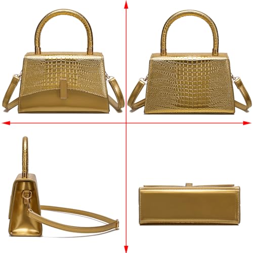 JHVYF Women Small Crossbody Bags Shoulder Bag Classic Satchel Handbags Ladies Cute Purses Satchels bag mini purse for women - color: Golden