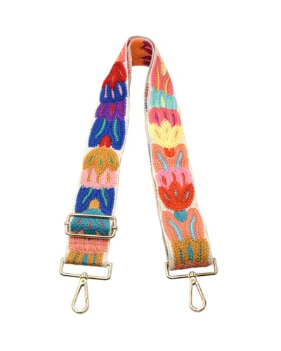 Embroidered Purse Straps Replacement Crossbody Wide Adjustable Bag Straps | Thick Purse Strap for Crossbody Bags,Extra Long Strap,Cross Body Straps for Handbags,Bag Straps for Tote Bags,Shoulder Straps - color: Flower 4