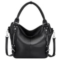 Genuine Leather Pueses for Women Large Hobo Bags Muti Pockets | Crossbody Tote Bags with Top Handles, Key Leash, Adjustable Straps for Shoulder/Handbags/Tote, Daily - color: 01-black