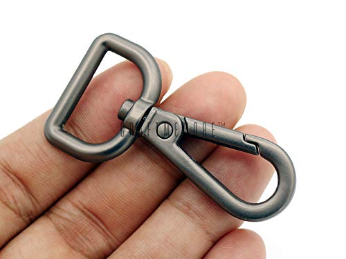 CRAFTMEMORE Matte Black Snap Hook Swivel Lobster Clasps Metal Push Gate Purse Clip Accessories SC21 (3/4 Inch, 2 Pack) - size: 3/4 Inch