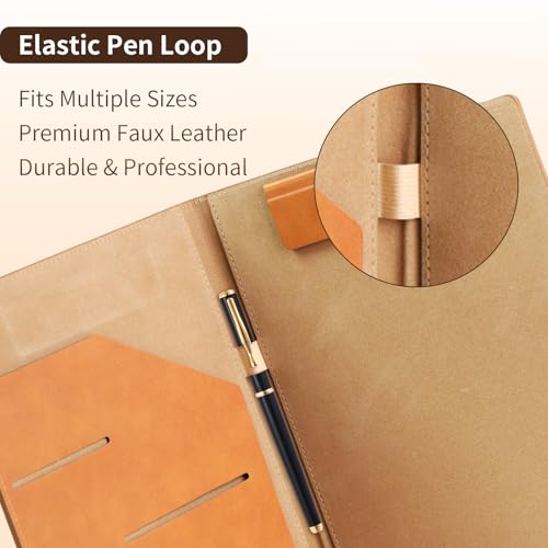 360° Foldable Clipboard Portfolio,A4 Letter Document Holder - color: Brown