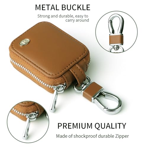 Earbud Case, Headphone Storage Case with Keychain EB-1Pcs Brown - color: Brown
