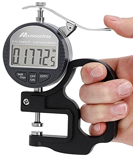 Digital Thickness Gauge 0.5inch, 0.00005"/0.001mm Resolution