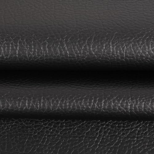 Marine Vinyl Upholstery Faux Leather Fabric, 2 Yards Black | Marine Grade Faux Leather Vinyl by the Yard, Waterproof, Soft & Durable, for Boat, Furniture Upholstery, DIY Sewing Crafts - color: Black, size: 2 Yards 55" x 72" (Pre-cut)