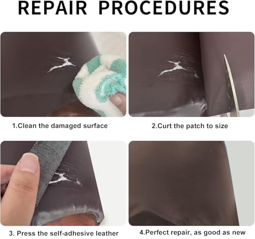 Lifeshoon Leather Repair Patches, Self Adhesive Vinyl for Couches Furniture - color: Coffee, size: 17X79 inch
