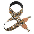 Purse Strap Replacement Crossbody Adjustable Bag Strap Retro Jacquard Embroidery Wide Shoulder Strap for Women Handbags - color: Black Background Plum Blossoms