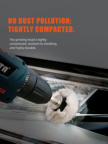 Polishing Wheel, SPTA 9Pcs Polishing Mop Head, Foam Ball Buster Wheel and Rim Polisher System Attaches to Drill for Metal Aluminum,Stainless Steel,Chrome,Jewelry,Wood,Plastic,Ceramic,Glass,etc-PMFCRAW