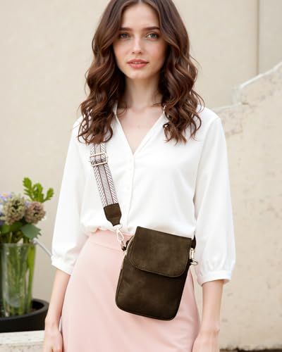 Fashion Small Crossbody Bags for Women Trendy Designer Cell Phone Purses - color: Coffee