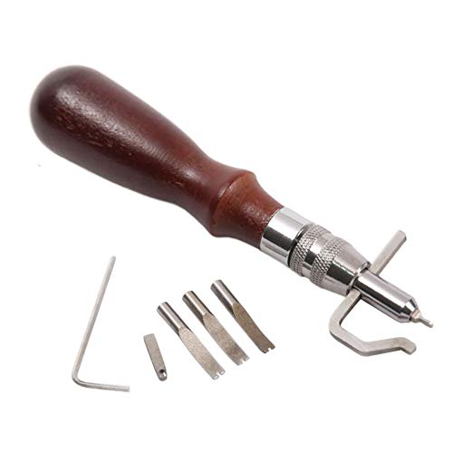 7 in 1 Adjustable Pro Stitching Groover and Creasing Edge Beveler Leathercraft Sets to Sew & Crease Leather