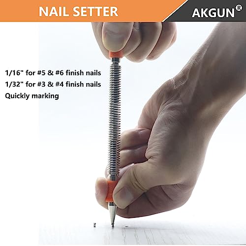 2-Piece Dual Head Nail Setter Kit, Hammerless Nail Set Trim Pak for Wood | Nail Setter Features 1/32-in, 1/16-in, 3/32-in , 1/8-in - size: 2-Piece Combo Nail Setter Set