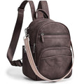 SYTRAH Small Backpack Purse for Women, Mini Daypack Cute for Travel Coffee - color: Coffee Brown