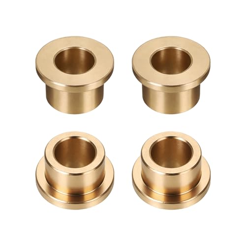 uxcell 4Pcs Flange Sleeve Bearings, 12mm Bore x 18mm OD x 12mm Length, Self-Lubricating Sintered Bronze Bushings - size: 12x18x12mm