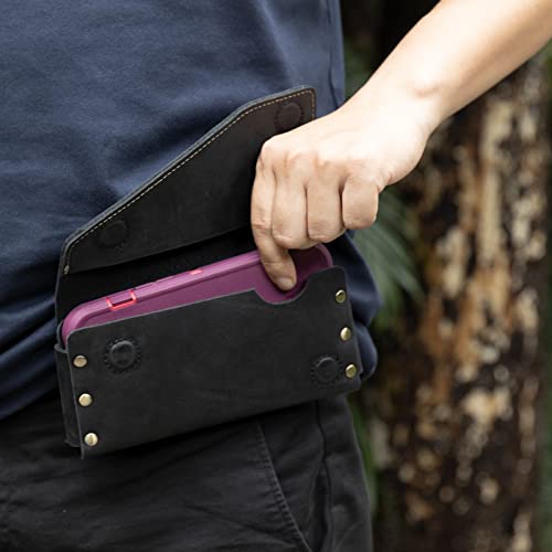 Topstache Belt Clip Leather Cell Phone Holster for iPhone 17/16/15/14, Galaxy S25/S24/S23 - Leather Belt Phone Case - ID/Credit Card Holder Clip Pouch - Fit Protective Cover on, L,Black - color: Belt Clip-Black, size: Large