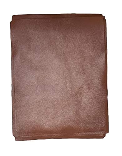 Natural Grain Cow Leather: 8.5'' x 11'' Pre Cut Leather Pieces (Brandy, 1 Piece) - color: Brandy, size: 1 Piece