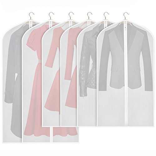Zilink Hanging Garment Bag Suit Bags for Closet Storage and Travel, 6 Pack - size: 43"/50"-6pcs