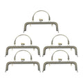 5PCS Metal Kiss Lock Purse Frame with Handle,Embossed Arch Clasp | Replacement for DIY Handbag Making, Coin Bag & Clutch Bag Repair - size: 7.9 Inch