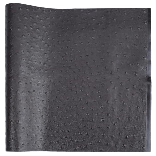 53.15 x 11.81 Inch Solid PU Leather Ostrich Fabric for Upholstery Embossed Textured Fuax Leather Sheet Soft Microfiber Waterproof Synthetic Roll for Handcrafts Jewlery Making(Coconut Brown) - color: Coconut Brown