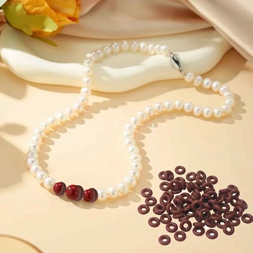 200PCS 2mmx6mm Dark Brown Silicone O Rings, Stopper Spacer Beads for Jewelry Making, Anti-Slip Locating Rings for DIY Bracelet Necklace Craft Accessories - color: Dark Brown