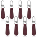 Deoward Zipper Pull Replacement PU Leather Handle Zipper Repair Tab (8 PCS) | Detachable, for Luggage, Backpacks, Suitcases, Jackets, Purses, Handbags - style: Leather Handle Zipper Pulls (Burgundy)