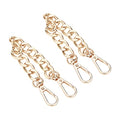 PH PandaHall Purse Extender, 2 Pack 7.8 Inch Golden Aluminum Bag Flat Chain Strap with Alloy Swivel Clasps Handbag Chain Straps Metal Bag Strap Replacement Purse Clutches Handles - color: Golden, size: 7.8 Inch