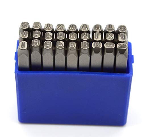 27pcs Heavy Duty Steel Stamp Uppercase Letter 1/16 1.5mm Hand Stamping Character Mark Code Alphabet Punch Kit for Bracelet Ring Jewelry Sheet Metal Plate Making Mold Die - size: 1.5mm Letter
