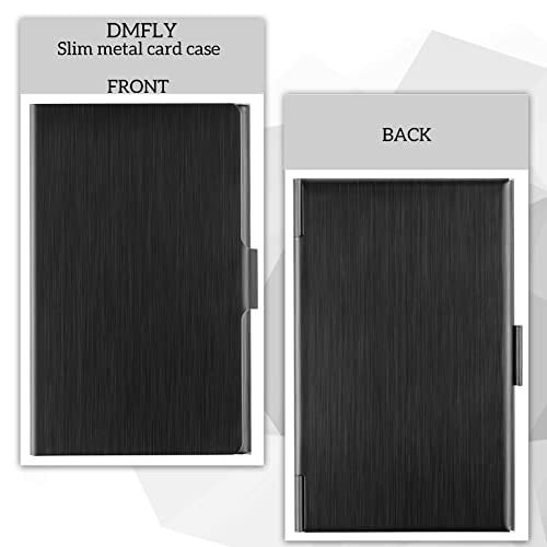 Slim Business Card Case for Men & Women, Pocket Metal Case, Professional Stainless Steel Business Card Holders, Purse Name Card Holder, Buckle Style Shut, Black - style: Black