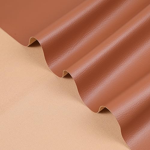 Marine Vinyl Upholstery Faux Leather Fabric, 1 Yard Brown | Marine Grade Faux Leather Vinyl by the Yard, Waterproof, Soft & Durable, for Boat, Furniture Upholstery, DIY Sewing Crafts - color: Brown, size: 1 Yard 55" x 36" (Pre-cut)