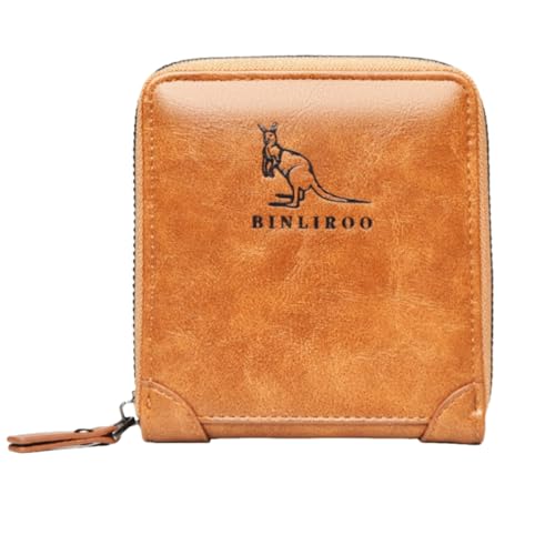 Leather Wallets for Men with RFID Blocking Multi Card Slot Separate ID Card window… (khaki2002) - color: khaki2002