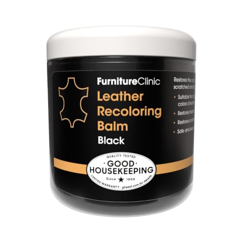 The Original Leather Recoloring Balm by Furniture Clinic - Black Leather Dye for Furniture, Couches & Car Seats - Restore Scratched, Faded, & Damaged Surfaces - color: Black, size: Balm