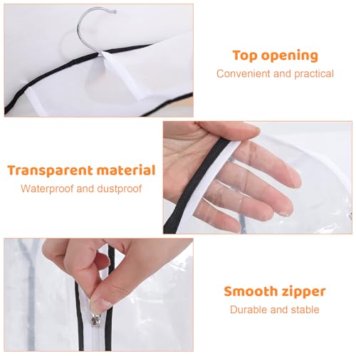 Dntorx 4 Pack Clear Garment Bags, 40/50", 10" Gusset, Side Zipper | Peva Material, Transparent Design, Dustproof Closet Storage For Suits, Jackets And Dresses - size: 40in*2+50in*2