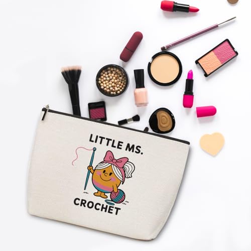 ZHAMEN Crochet Knitter Makeup Bag Cosmetic Bags for Women | Crochet Portable Pouch Purse Travel Essentials Organizer, Travel Accessories, Christmas Birthday Gifts for Women - color: Multicolor 1423