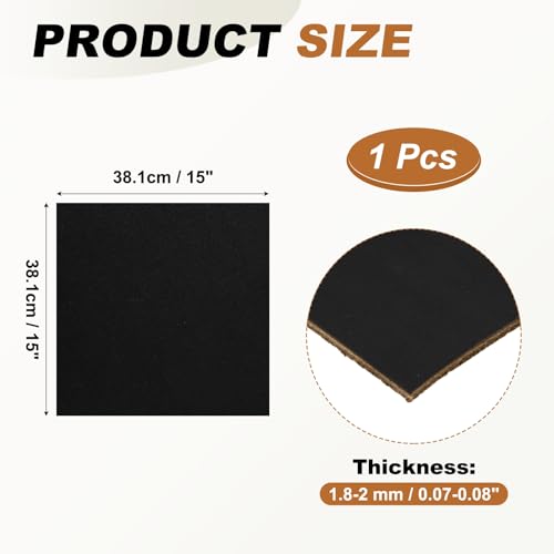 MECCANIXITY Genuine Leather Sheets, 15" x 15" 4-5 oz (1.8-2mm) Thick Full Grain Leather Sheet Tooling Precut for Carving Engraving Molding Embossing Stamping, Dark Brown - color: Dark Brown
