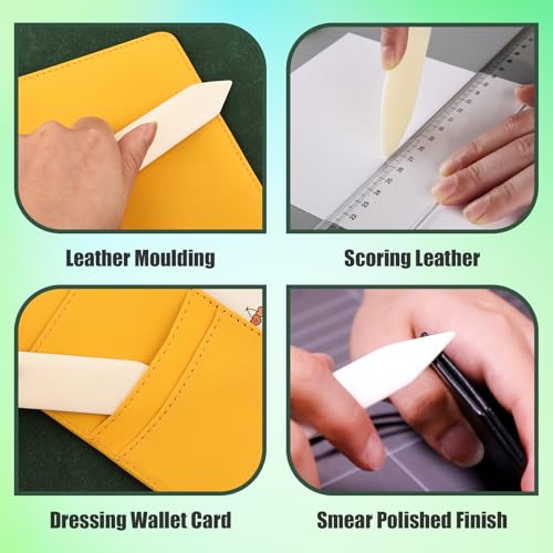 Lineco Genuine Bone Folder Large 8" x 1", Used for Bookbinding | Great for Scoring, Folding and Creasing Paper Projects, Scrapbooking, Cards, DIY. Ideal for Leather, Handmade Crafts