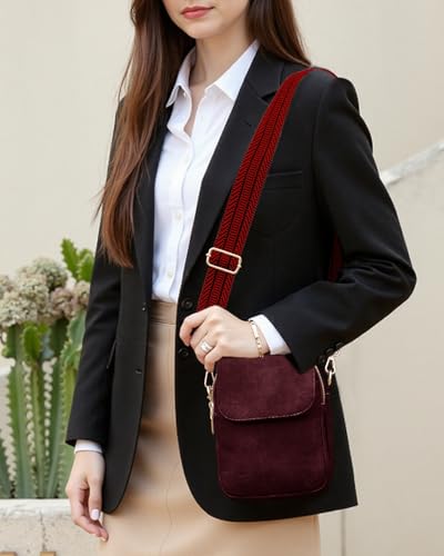 Fashion Small Crossbody Bags for Women Trendy Designer Cell Phone Purses - color: Red