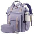 LOVEVOOK Laptop Backpack for Women with Giant Tumbler Holder Pocket,17.3 inch Waterproof Travel Backpack Purse Computer Laptop Bag - color: Purple With Cup Holder, size: 17.3 inch