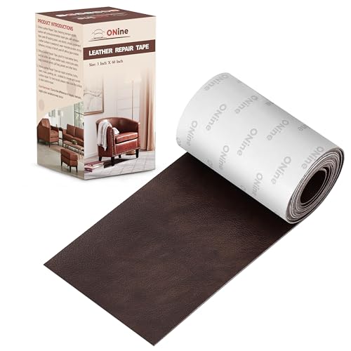 ONine Leather Repair Patch，Leather Repair Tape, 3 x 60 inches Leather Repair Patch for Furniture,Vinyl Repair Kit，Leather Couch Patch，for Sofas, Furniture, Car Seats, Office Chairs(Dark Brown) - color: Dark Brown, size: 3 x 60 inches
