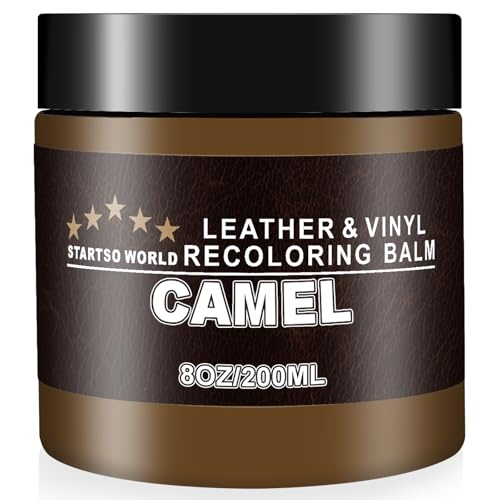 STARTSO WORLD Camel Leather Recoloring Balm, Leather Repair Kit for Furniture,Couches & Car Seats, Leather Dye, Leather Color Restorer, Leather Scratch Remover - color: Camel, size: Leather Recoloring Balm