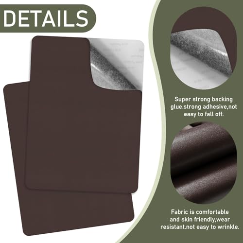 SYLVASS Self Adhesive Leather Repair Patches for Couch, Sofas, Furniture, Car Seats, Office Chairs, Pack of 2 Dark Brown - color: Dark Brown