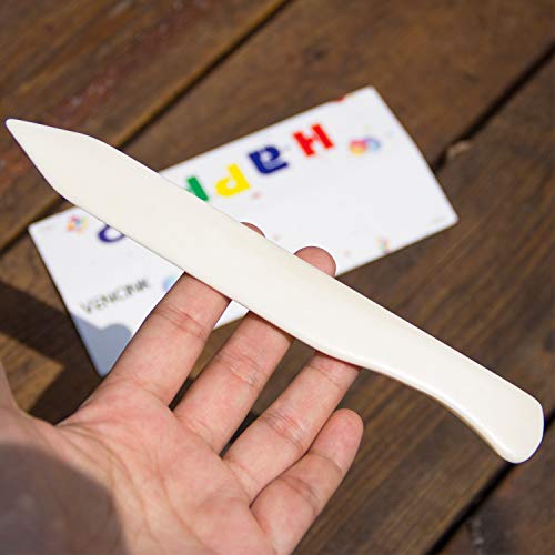 VENCINK Large Genuine Bone Folder Crafting Paper Creaser Tools | Folding, Scoring, Creasing, Burnishing, For Scrapbooking, Bookbinding, Origami, Leather Cards Paper Crafts