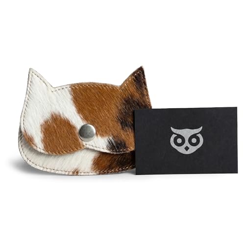 Hide & Drink, Cat Shape Wallet Handmade from Full Grain Leather - Furry - color: Furry