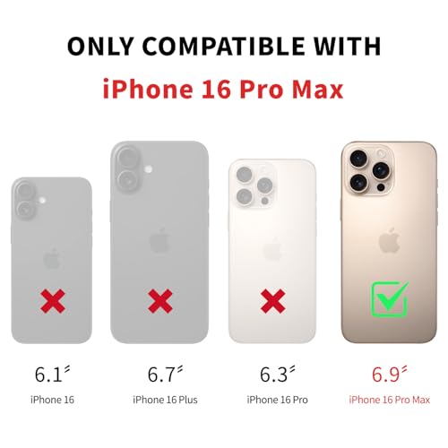 DJDUCK Designed for iPhone 16 Pro Max Case Wallet with Card Holder, [Magnetic Clasp Cover] [RFID Blocking Leather Protection] Shockproof Women Men Cases 6.9 Inch for Apple 16 Pro Max White - color: Creamy-White
