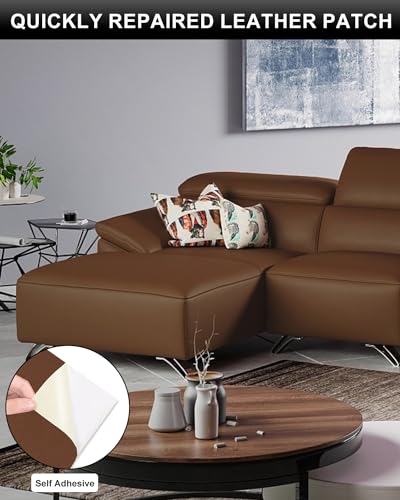 Numola Leather Repair Patch, 8×11 Inch Self-Adhesive Light Brown | Vinyl Repair Tape; Fixes Scratches, Holes, And Tears; Ideal For Couch, Car Seat, Sofa, Chair, Diy Upholstery; First-Aid - color: Light Brown, size: 8×11inch
