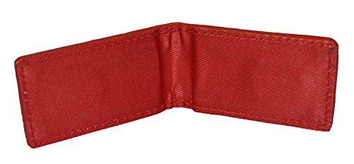 Men's New Leather Strong Magnetic Money Clip (Red) - color: Red